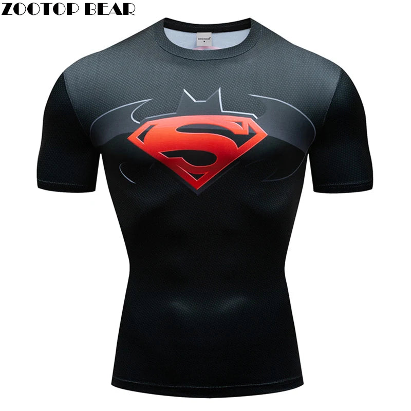 3D Printed T-shirt Men Compression shirt Short Sleeve T shirt Comics Cosplay Top Anime Tee Custome Fitness Male Top ZOOTOP BEAR