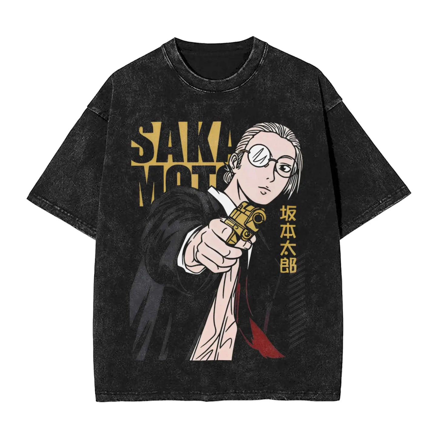 Sakamoto Days T Shirts Washed Short Sleeve Street T-Shirts Manga Anime Retro for Men Women Tops Streetwear Summer Tops Tees