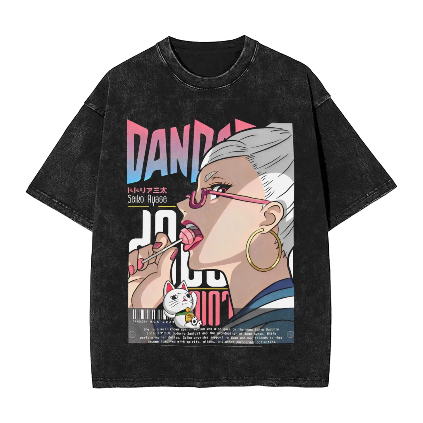 Cool Shonen Manga Anime DandaDan Washed T Shirt Streetwear Hip Hop Vintage T-Shirts  Tee Shirt Men Women Cotton Oversize Printed