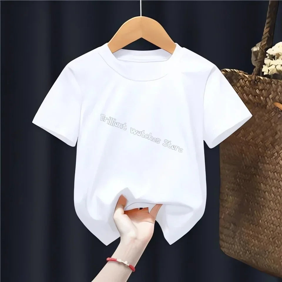 Blueys T-shirt for Children Birthday Figure Tee Top Cartoon Clothes Fashion White Short Sleeve Kids Anime Loose Clothing Gift