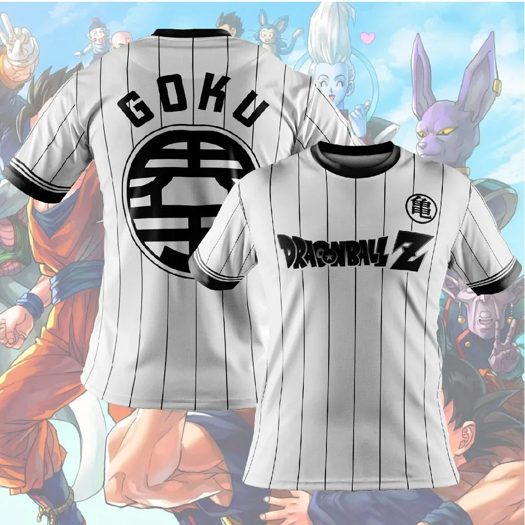 Son Goku Super Saiyan Oversize T Shirts Boy Kids Clothes Short Sleeve Dragon Ball Z T-shirt White Black Orange Breathable Jersey