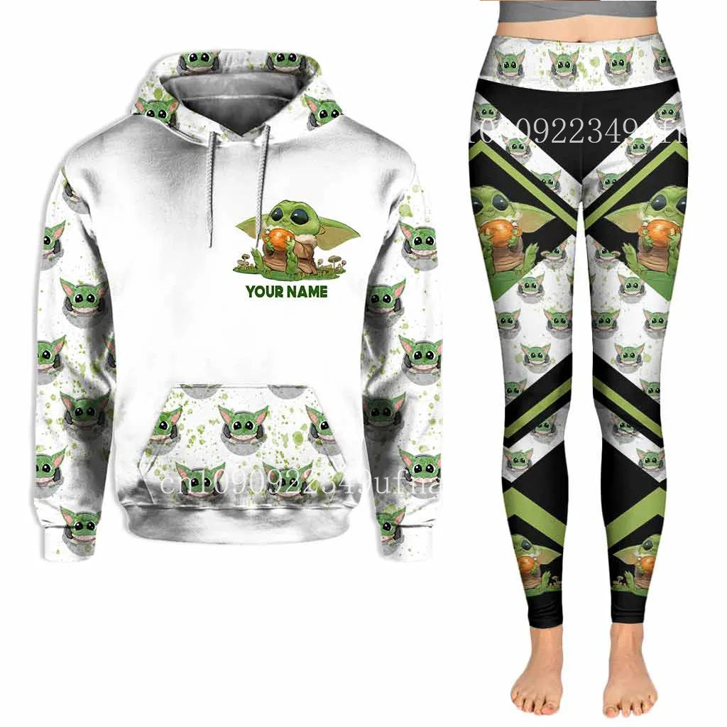 New Baby Yoda 3D Hoodie Women Hoodie Set Mickey Yoga Pants Sweatpants Women Disney Yoga Hoodie Leggings Fashion Sportswear 2025