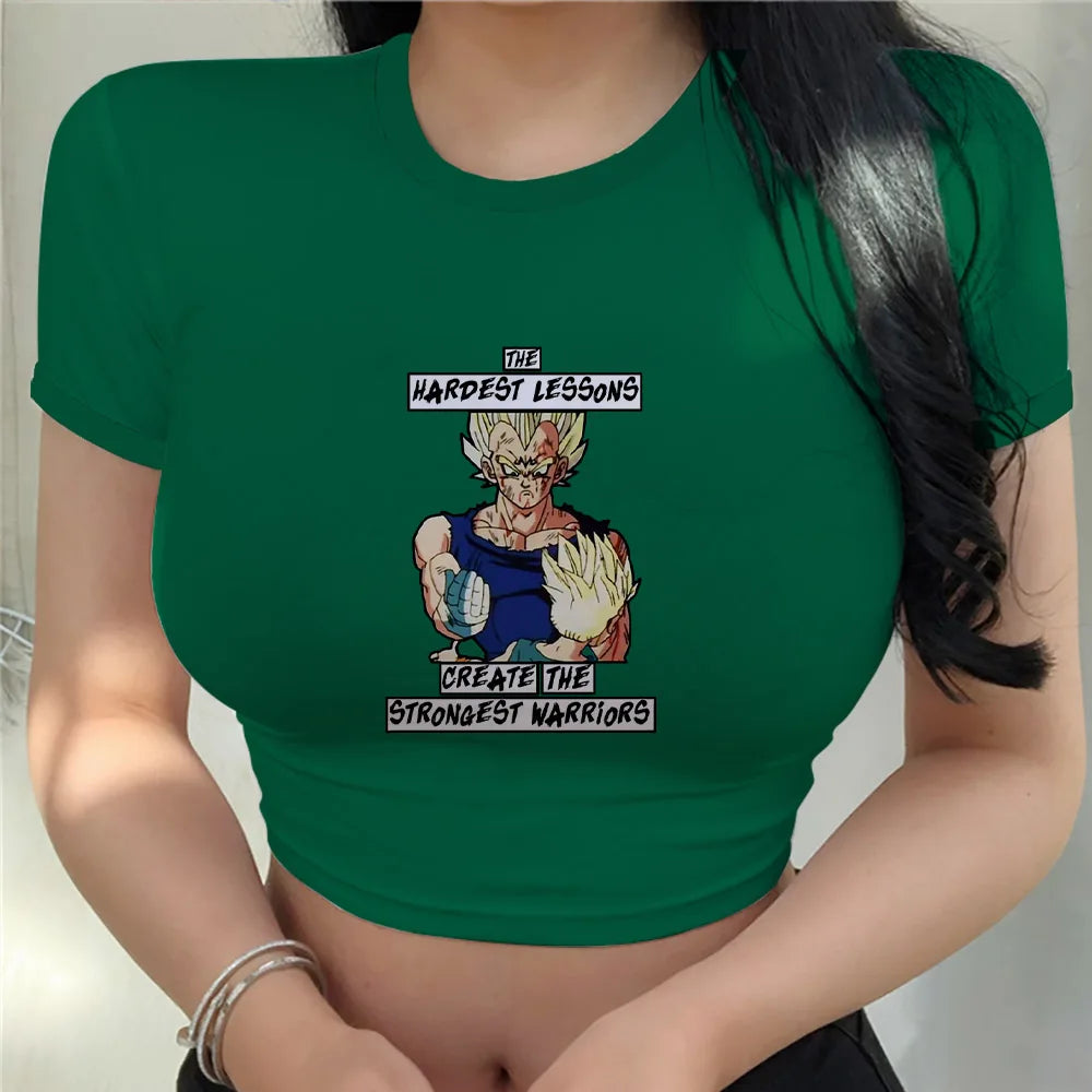 T-shirt Vegeta New Top Women Tops Anime Y2k Fashion Harajuku Clothing Cool Dragon Ball Z Kawaii Clothes Goku Crop Fashion New Z