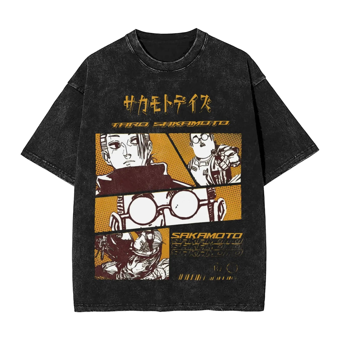 Sakamoto Days T Shirts Washed Short Sleeve Street T-Shirts Manga Anime Retro for Men Women Tops Streetwear Summer Tops Tees