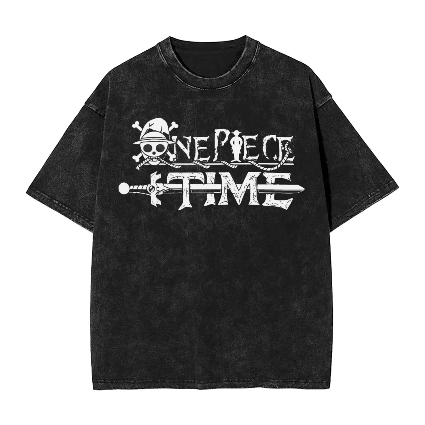 one piece anime manga luffy Washed T Shirt Streetwear Hip Hop Casual T-Shirts  Tee Shirt for Men Women 100% Cotton Harajuku