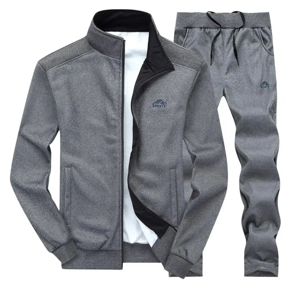 New Men Tracksuit Casual Sets Spring Autumn Mens Sportswear Running Sports Suit Jacket+Pant Two Piece Jogger Outfit Set Clothing