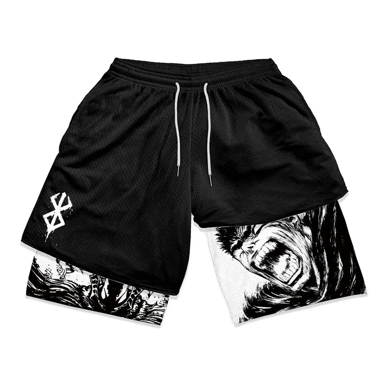 New Summer Men Streetwear Anime High Waist Oversize Breathable Gym Short Pants Training Fitness Workout Track Shorts Clothes