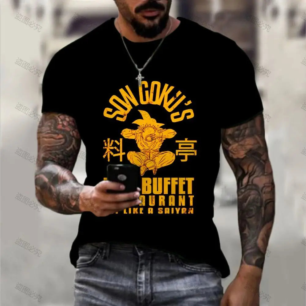 Printed T-shirt Dragon Ball Z Tops Vegeta Goku New Gym Oversized Men's Streetwear Anime Tshirt Valorant Children's Clothes 2023