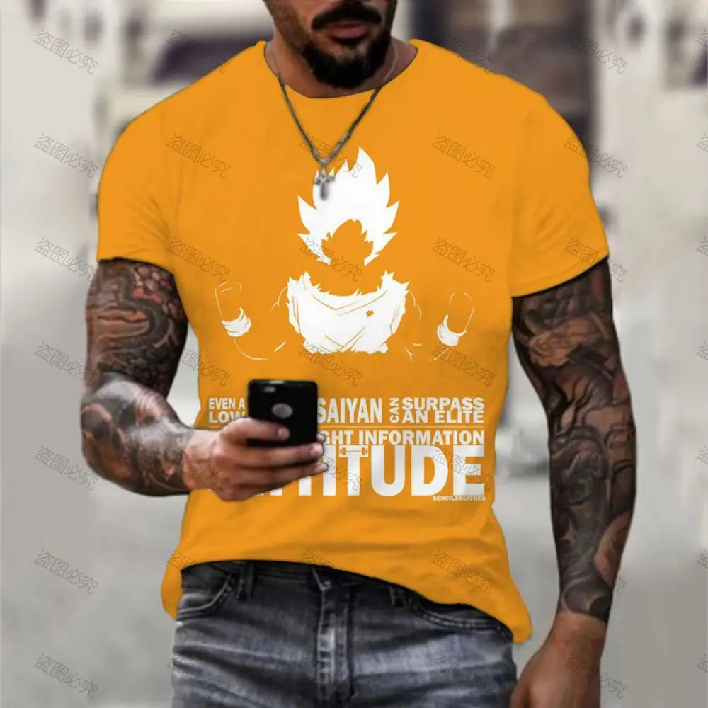 Printed T-shirt Dragon Ball Z Tops Vegeta Goku New Gym Oversized Men's Streetwear Anime Tshirt Valorant Children's Clothes 2023