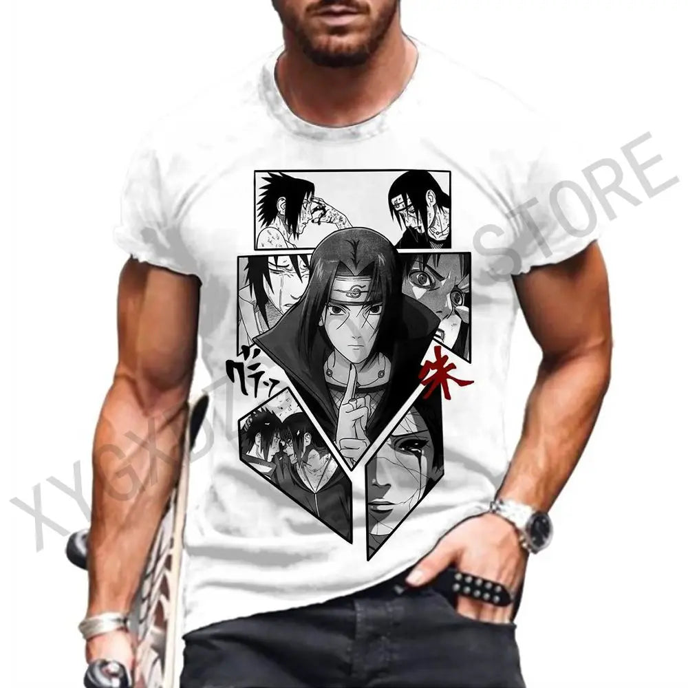 Men's T-shirt Streetwear Y2k Naruto Clothes Hip Hop Tops 2023 Shirts Gift 110-6XL Essentials Anime High Quality Clothing New