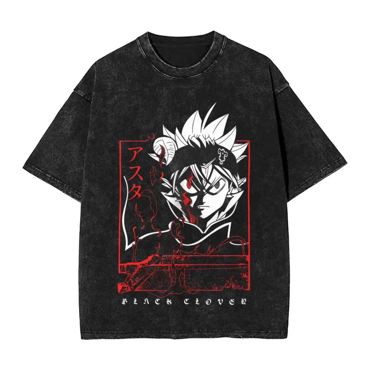 Japanese Manga Anime Graphic T Shirt Washed Short Sleeve Harajuku T-Shirts Novelty Men Women Tops Streetwear Summer Tee Shirt